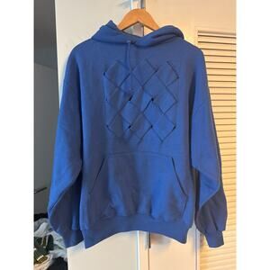 Opening Ceremony cobalt blue hoodie with woven detail. Size L